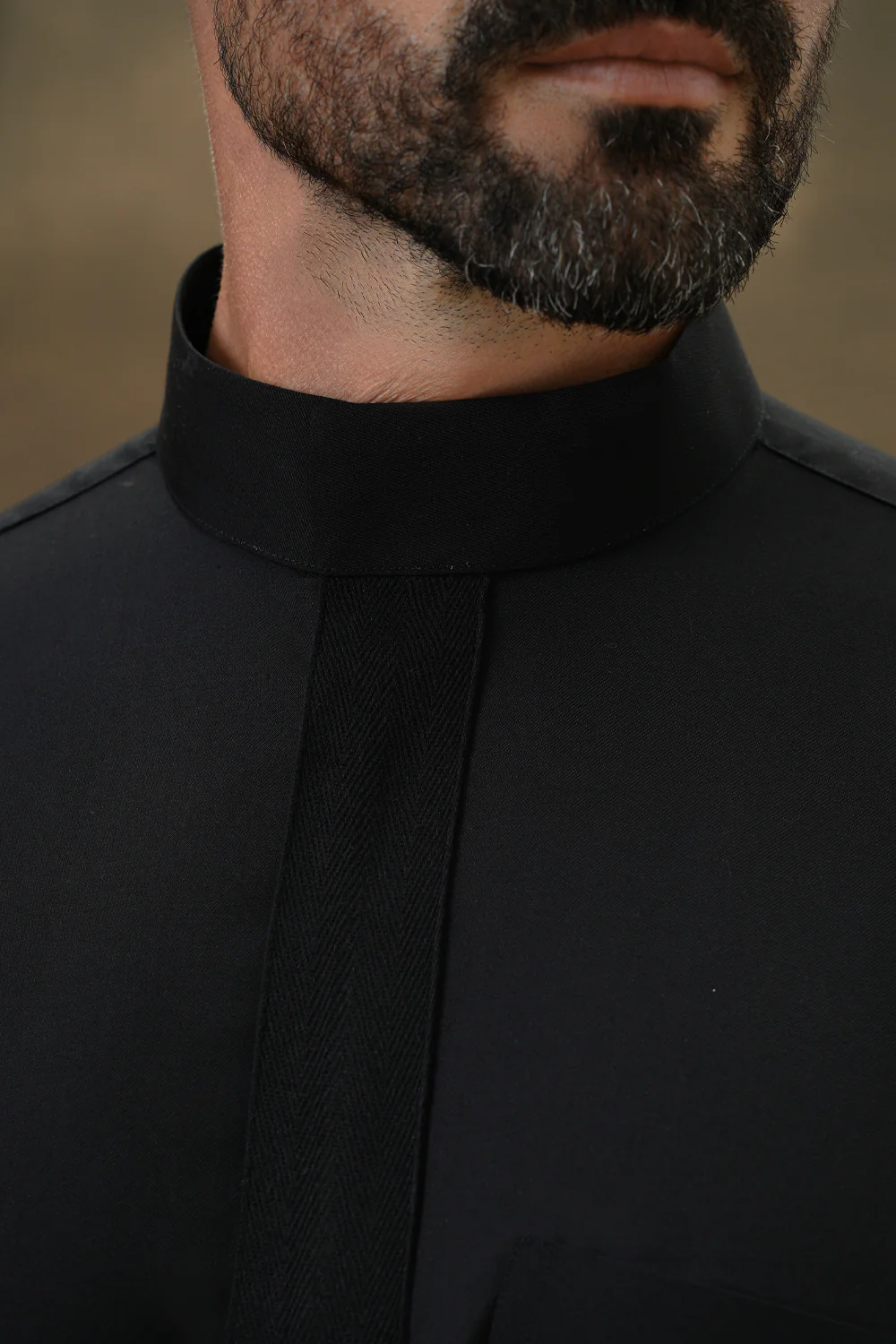 Black Herringbone Thobe - Image 2