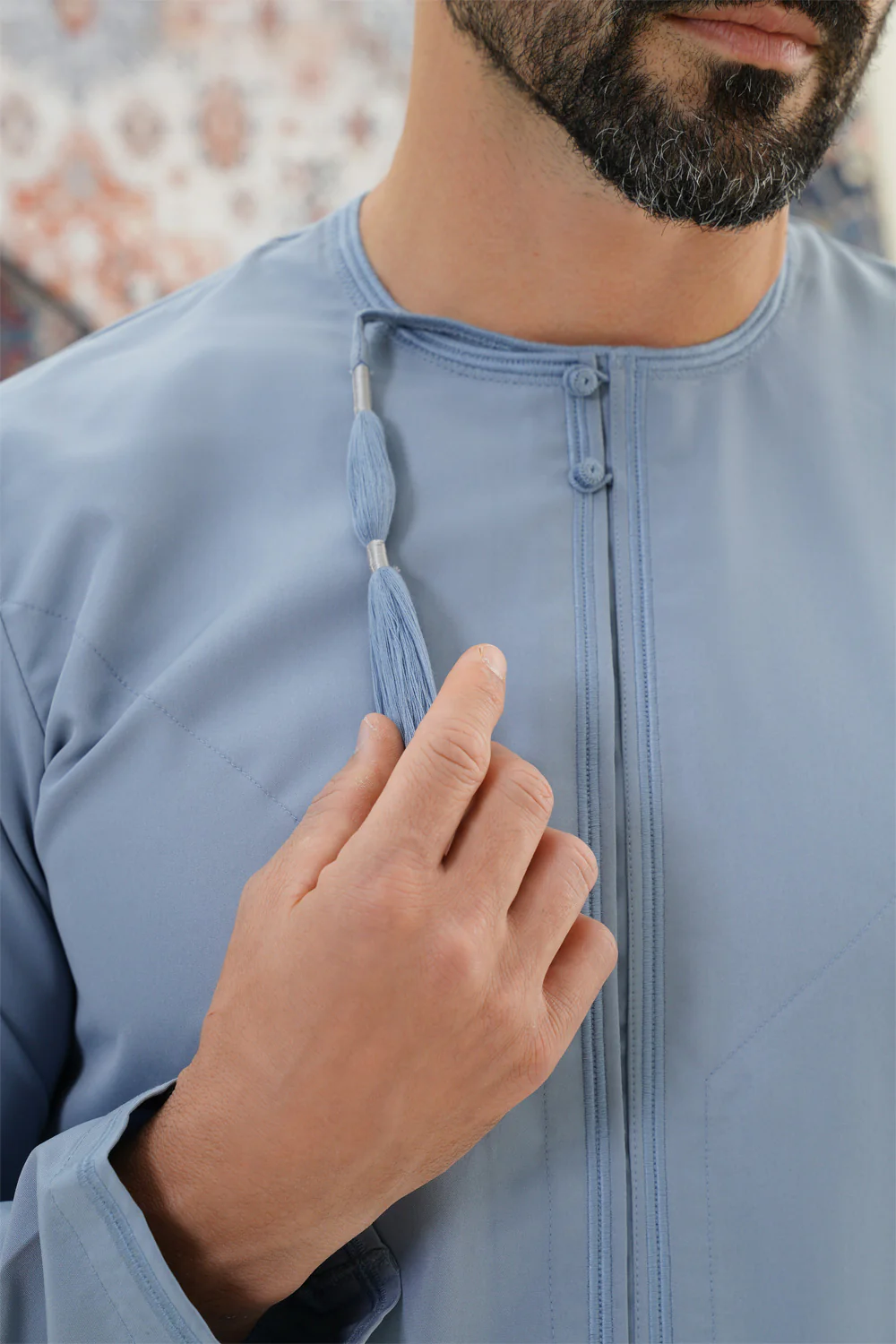 Omani Denim Blue Thobe - Image 2