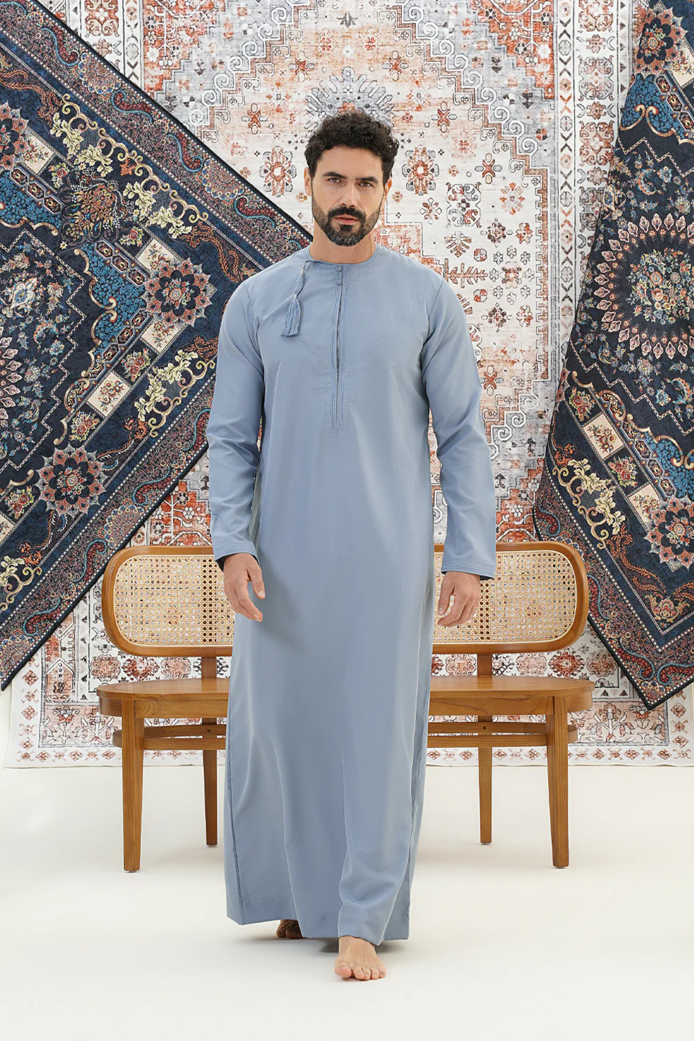 Omani Denim Blue Thobe - Image 5